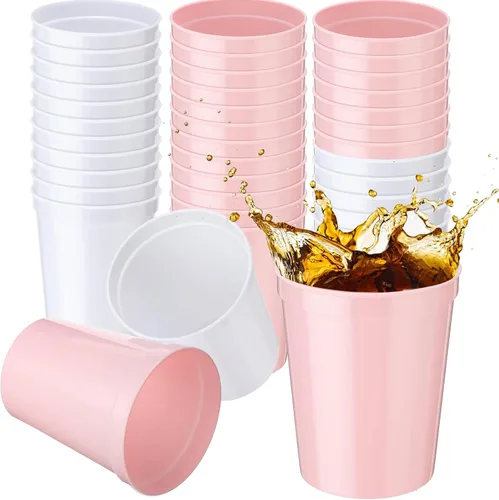 Vista 11 de Yungyan Paquete de 12 vasos de plástico reutilizables de 16 onzas, 4