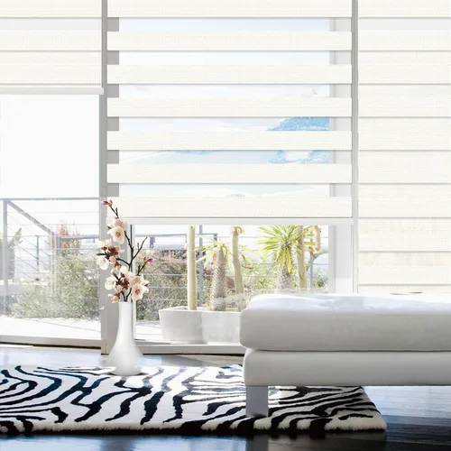 Vista 18 de Persianas Zebra/Persianas Enrollables motorizadas con control remoto (persianas de ventana) con batería recargable. Compatible con hogar