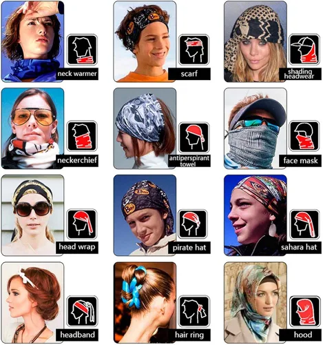 Vista 5 de Neck Gaiter Mask,UV Protection Bandana Gator Face Cover Covering Mask,Tube Scarf,Neck Warmer Balaclava,Headband for Outdoors