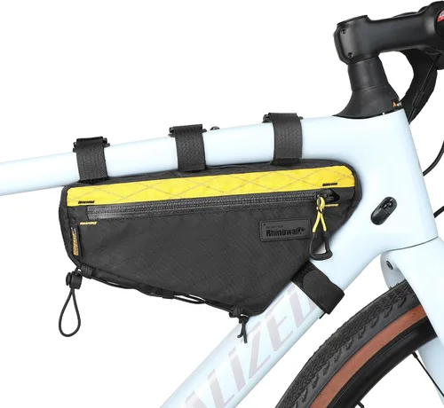 Vista 13 de Rhinowalk Bolsa de Marco Frontal de Bicicleta Bolsa Bajo Tubo Superior Triangular Accesorios de Ciclismo de 1.7L de Nylon Ligero para Bicicleta