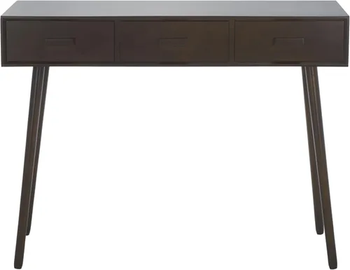 Vista 13 de Safavieh Home Albus Mid-Century - Mesa consola moderna de 3 cajones color negro