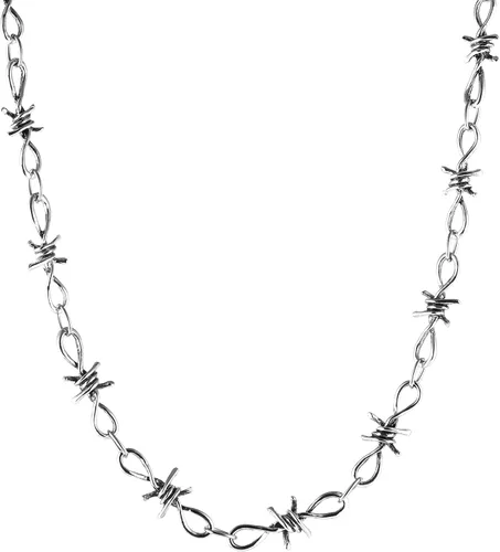 Vista 24 de Collar de alambre de púas para hombre de aleación de acero, punk, gótico, 20 pulgadas de HZMAN