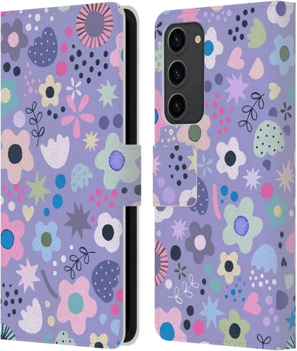 Vista 282 de Head Case Designs Officially Licensed Ninola Abstract Poppies Lilac Floral Leather Wallet Case Compatible with Samsung Galaxy A07 4G
