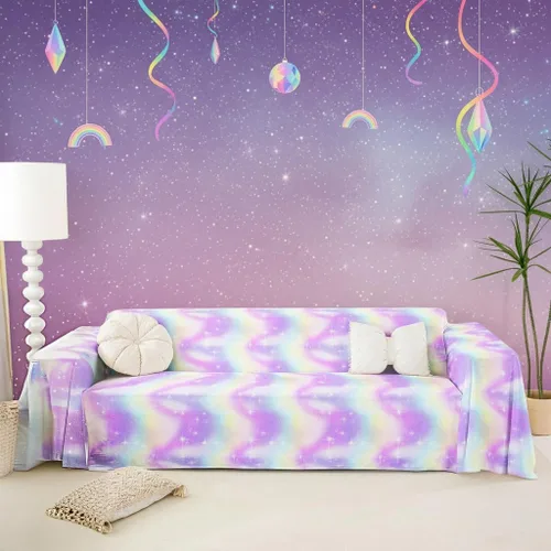 Vista 9 de Erosebridal Funda de sofá retro color beige y blanco, 71 x 91 pulgadas, estilo granja, protector de sofá, protector de sofá para hombres y mujeres