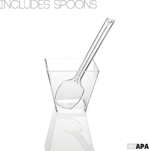 Vista 6 de Mini tazas de postre de plástico, 2 onzas, vasos individuales de chupito para postres de chocolate y más, Transparente