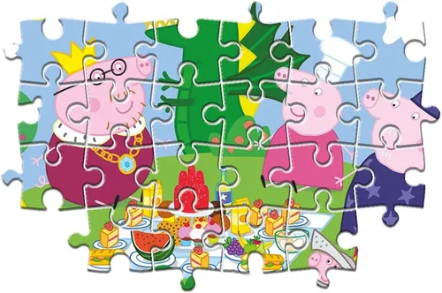 Vista 4 de Clementoni 24778, Peppa Pig Supercolor Puzzle para niños, 2 x 20 piezas, a partir de 3 años
