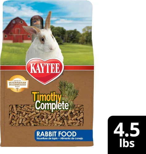 Vista 11 de Kaytee Timothy - Alimento completo para conejos, fabricado con heno Timothy, alto en fibra, apoya la salud dental y la digestión, 4.5 libras