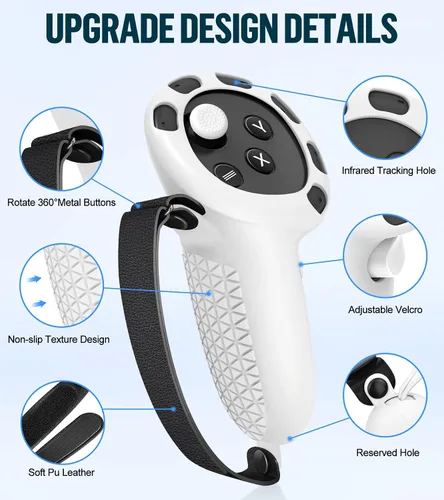 Vista 3 de Silicone Cover Set Compatible with OculusMeta Quest 3, VR Accessories Protective Cover Includes Controller Grips, Front Shell Headset Cover and Face