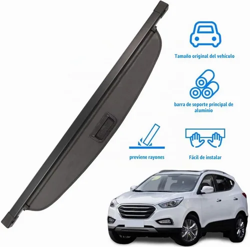 Vista 2 de para Hyundai Tucson Cubierta de carga 2010-2015 Estilo de fábrica, retráctil, color negro, cubierta de seguridad trasera para maletero