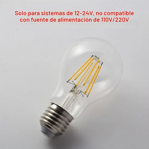 Vista 4 de Haian Support Bombilla LED eficiente de 12 V, 6 W, 600 lm, base E26/E27, 12-24 V CA/CC, paquete de 4, ideal para sistemas de batería solar fuera