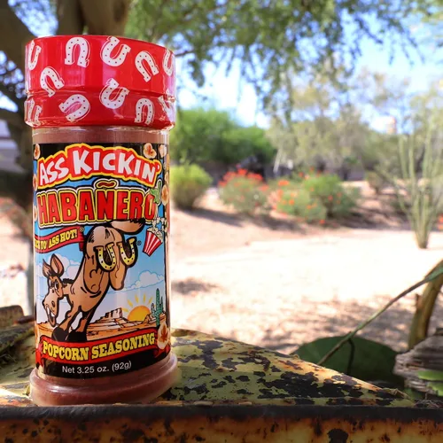 Vista 7 de ASS KICKIN' Condimento para palomitas de maíz Habanero – Ideal para palomitas de maíz gourmet o alitas de pollo y carne – Perfecto para rellenar