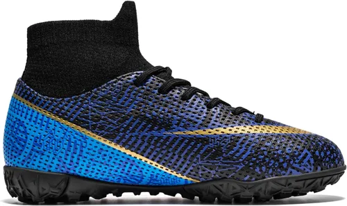 Vista 5 de oTzTTzTo Zapatos de fútbol de césped para niños y niñas, zapatos de fútbol sin cordones