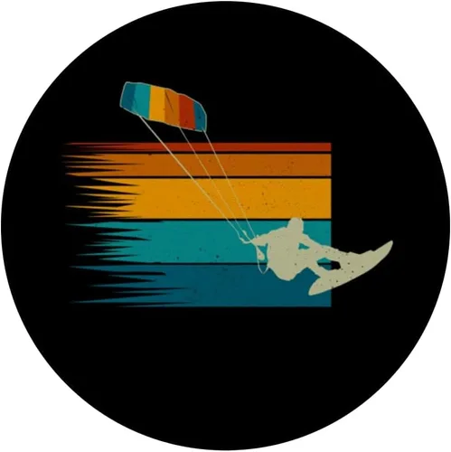 Vista 3 de Kitesurfer Kiteboard Kitesurf Vintage-Surf Kitesurf PopSockets Adhesivo PopGrip
