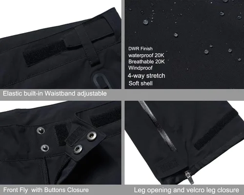 Vista 6 de fit space Pantalones de lluvia permanentes Climastorm de golf impermeables de 20 K ligeros de rendimiento deportivo