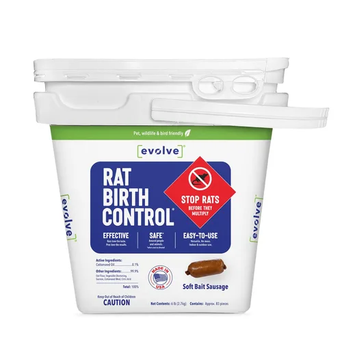 Vista 10 de Evolve Salchichas de cebo blando para control de nacimiento de ratas – 3 libras Control de población de ratas científicamente probado No es un