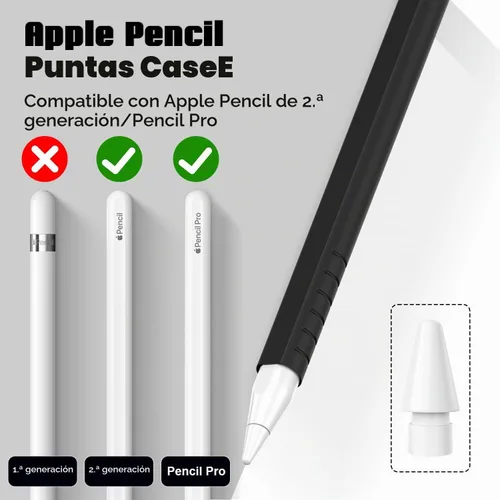 Vista 3 de Paquete de 2 fundas compatibles con Apple Pencil Pro 2024 y 2ª generación: accesorios de funda protectora para Apple Pen - Funda de silicona
