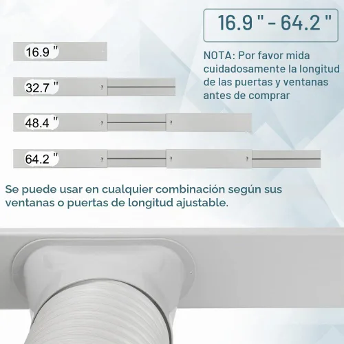 Vista 3 de Kit de ventilación de ventana de CA portátil con manguera de aire