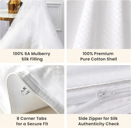 Vista 2 de THXSILK Edredón de invierno 100% algodón con relleno de seda de morera