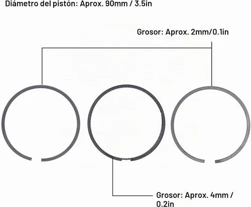 Vista 2 de Juego de anillos de pistón de motor estándar para motor de gasolina 190F 407CC 414CC 420CC Accesorios
