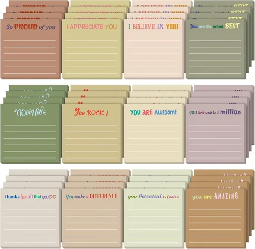 Vista 10 de Yinder 12 notas adhesivas inspiradoras, bonitas notas adhesivas motivacionales, regalos de agradecimiento a los empleados, a granel para profesores