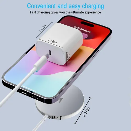 Vista 5 de [Apple MFi Certified]Magnetic Wireless Charging Pad with USBC Charger Block 15W Apple Mag-Safe Charger, 3.3FT Magnetic Charging Pad for iPhone