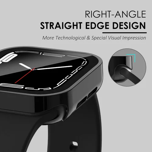 Vista 2 de Wingle Paquete de 4 fundas compatibles con Apple Watch de 1.614 in Series 8 7, funda impermeable de borde recto, cubierta protectora completa