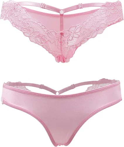 Vista 5 de ohyeah Almohadillas de algodón tangas para mujer, tangas de encaje sexy, ropa interior XS-4XL