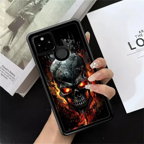 Vista 1872 de Compatible con Google Pixel 4A 5G Mobile Case Creative Acrylic Panel trasero Silicona Protección Grip especialmente diseñado para Google Pixel 4A 5G