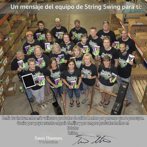 Vista 6 de String Swing CC01K-BW Soporte de pared para guitarras acústicas y eléctricas con soporte de pared de nogal negro