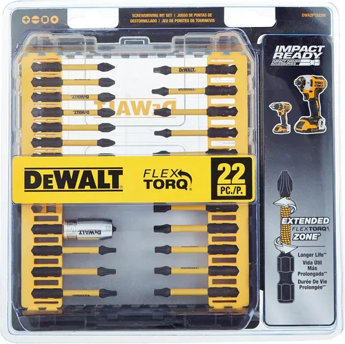 Vista 2 de DEWALT FlexTorq - Juego de puntas de destornillador de impacto, 22 piezas (DWA2FTS22IR) (paquete de 5)