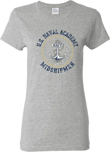 Vista 31 de NCAA - Camiseta para mujer, diseño de círculo envejecido, color del equipo, universidad