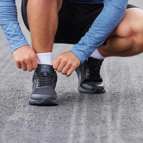 Vista 6 de FitVille Zapatos extra anchos para hombre para caminar todo el día, zapatos deportivos anchos para pies planos, ajuste de arco, alivio del dolor