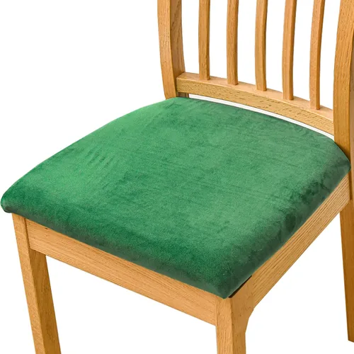 Vista 15 de Fundas elásticas de terciopelo para asiento de silla de comedor, 2 piezas, fundas protectoras de asiento suaves para sillas de comedor, fundas Negro