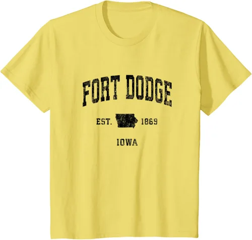 Vista 5 de Fort Dodge Iowa IA - Camiseta deportiva clásica negra con diseño deportivo, Gris