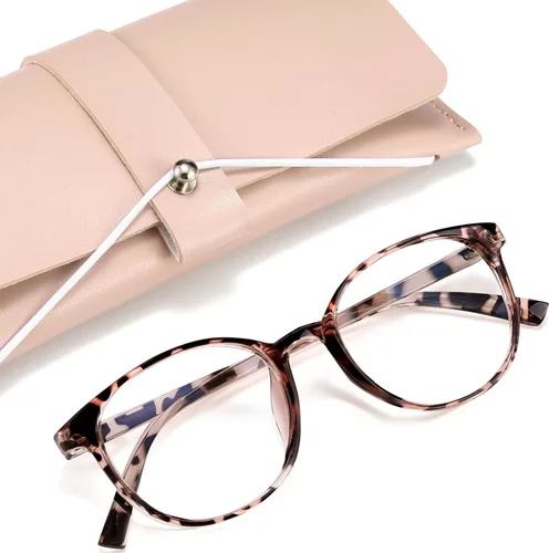 Vista 8 de Miyya - Lentes con bloqueo de luz azul para mujeres, lentes modernos redondos transparentes anti luz azul, antifatiga ocular y antirreflejante UV