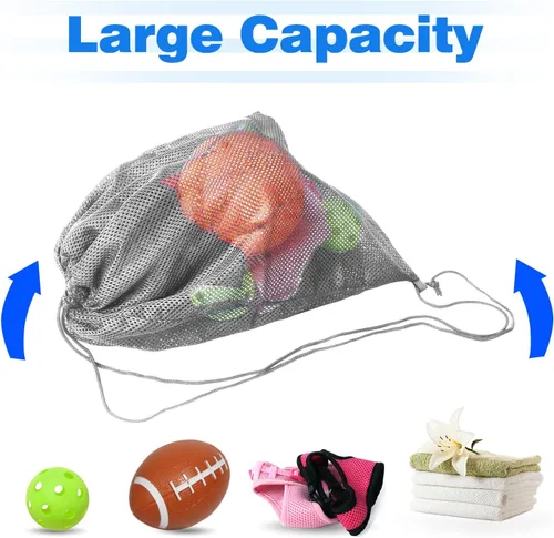 Vista 91 de GSE Games & Sports Expert Bolsa de malla con cordón para béisbol, pelotas de pickleball, pelotas de golf, gimnasio, equipo de natación, lavandería