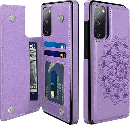 Vista 8 de COOYA Funda para Samsung Galaxy S20 FE 5G - Funda tipo cartera con tarjetero, piel sintética de alta calidad, cierre magnético, funda protectora