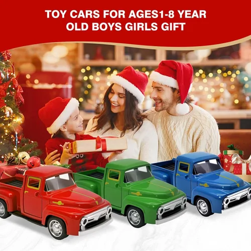 Vista 8 de Camión de juguete beige pequeño para niños pequeños de 2, 3, 4, 5, 6, 7, 8 años niños y niñas, coche de juguete de aleación 1:32 para niños pequeños