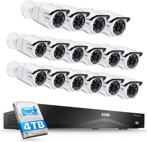 Vista 11 de ZOSI Sistema de cámara de seguridad PoE de 16CH 4K, 8X cámaras metálicas