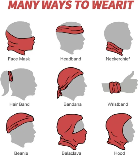Vista 4 de Bandanas de moda para la cabeza, sin costuras, polaina para el cuello, pasamontañas