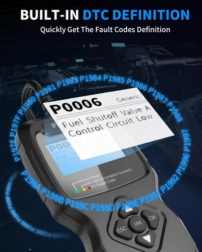 Vista 6 de Escáner OBD2 para automóvil, FIRSTOOL OBD2, herramienta de lector de código de diagnóstico con preparación I/M, probador de batería, luz de control