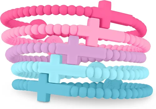Vista 24 de Ryan & Rose Pulseras Jesús - Pulsera de silicona cruzada aleación