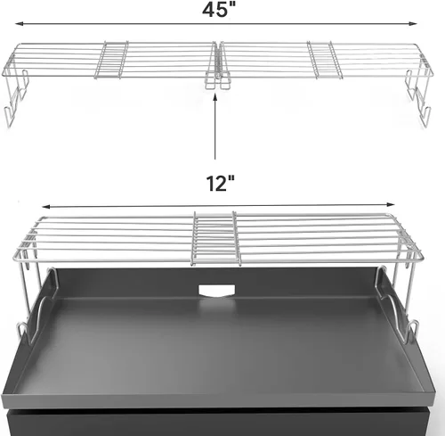 Vista 7 de Tapa con bisagras y rejilla universal de calentamiento para plancha Blackstone de 36 pulgadas