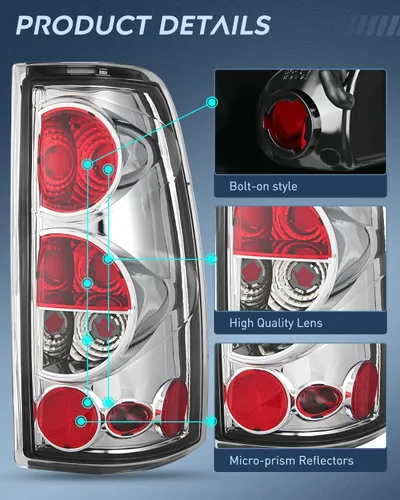 Vista 7 de Nilight Conjunto de luz trasera compatible con Chevy Silverado 1999, 2000, 2001, 2002, 2003, 2004, 2005, 2006, 2007, Chevy Silverado 1999-2002, GMC
