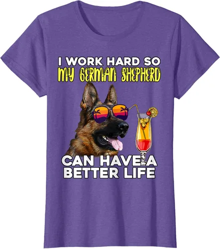 Vista 17 de Camiseta I Work Hard So My German Shepherd Can Have A Better Life Negro