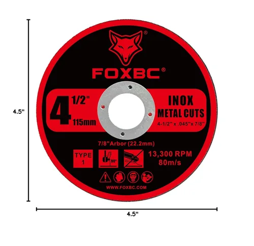 Vista 7 de FOXBC Discos de rueda de corte de 4-1/2 pulgadas para amoladora angular, corte para metal y acero inoxidable, 4-1/2 pulgadas x 0.045 pulgadas x 7/8
