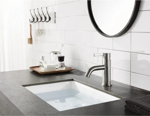 Vista 2 de Kingston Brass LS8228CTL Continental - Grifo de baño, níquel cepillado, 4.88 x 2.13 x 6.63