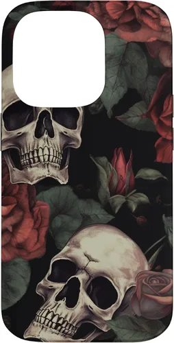 Vista 17 de iPhone 16 Gothic Skull and Roses - Accessorize in Style! Case