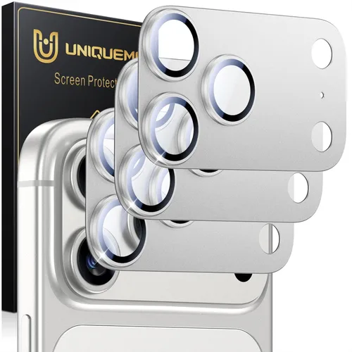 Vista 25 de UniqueMe para Paquete de 3 Protectores de Lente de Cámara para iPhone 15 Pro/iPhone 15 Pro Max, [Protección contra Caídas] [Compatible con Fundas]