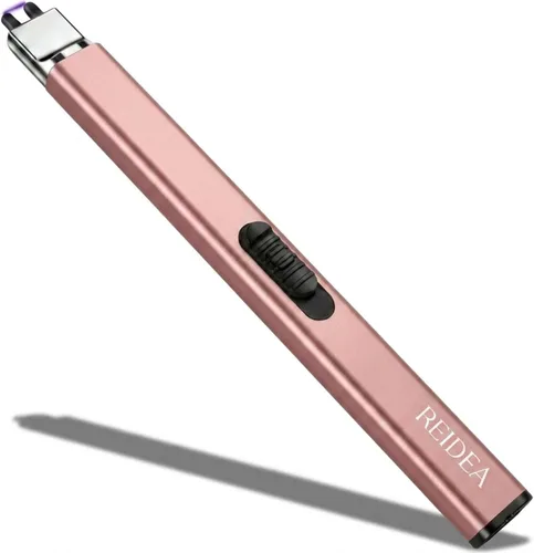 Vista 13 de REIDEA Encendedor eléctrico de regalo para los amantes de las velas, resistente al viento, sin llama, recargable por USB, encendedor retráctil de 1